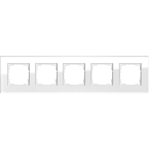 Gira Abdeckrahmen 5f. weissglas 021512